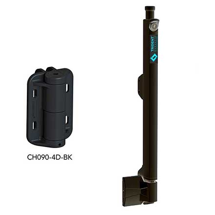 Nationwide Industries [NWKIT-ORNL-POOL] Ornamental Pool Safety Gate Hardware Kit - TRIDENT™ Magnetic Latch - 2 Hinge - Flat Black Finish
