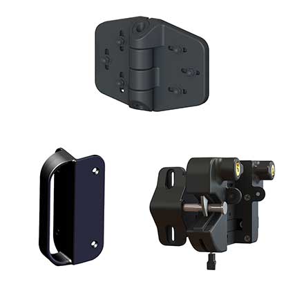 Nationwide Industries [NWKIT-VNYL-4] Vinyl Gate Hardware Kit - 4&quot; Gate - 2 Hinge - Flat Black Finish