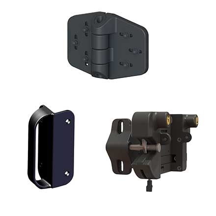 Nationwide Industries [NWKIT-VNYL-5] Vinyl Gate Hardware Kit - 5&quot; Gate - 2 Hinge - Flat Black Finish