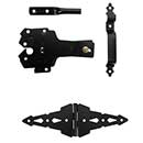 Nationwide Industries [WI-CWGK] Wood Gate Hardware Kit - Contemporary Walk - 2 Hinge - Flat Black Finish
