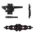 Nationwide Industries [WI-TWGK] Wood Gate Hardware Kit - Traditional Walk - 2 Hinge - Flat Black Finish