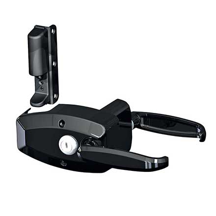 Nationwide Industries [OM-L-BK] OrnaMAG&#174; Magnetic Ornamental / Aluminum Gate Latch - Key-Locking - Black Finish