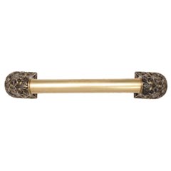 Notting Hill [NHO-500-AB-12PL] Solid Pewter/Brass Appliance/Door Pull Handle - Acanthus - Plain Bar - Antique Brass Finish - 12 1/4&quot; L