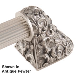 Notting Hill [NHO-500-AB-14F] Solid Pewter/Brass Appliance/Door Pull Handle - Acanthus - Fluted Bar - Antique Brass Finish - 14 1/4" L