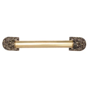 Notting Hill [NHO-500-AB-14PL] Solid Pewter/Brass Appliance/Door Pull Handle - Acanthus - Plain Bar - Antique Brass Finish - 14 1/4" L