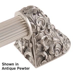 Notting Hill [NHO-500-AB-16PL] Solid Pewter/Brass Appliance/Door Pull Handle - Acanthus - Plain Bar - Antique Brass Finish - 16 1/4" L