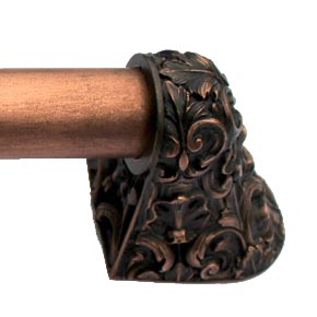 Notting Hill [NHO-500-AC-16PL] Solid Pewter/Brass Appliance/Door Pull Handle - Acanthus - Plain Bar - Antique Copper Finish - 16 1/4" L