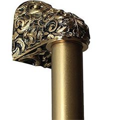 Notting Hill [NHO-500-SG-12PL] Solid Pewter/Brass Appliance/Door Pull Handle - Acanthus - Plain Bar - 24K Satin Gold Finish - 12 1/4&quot; L