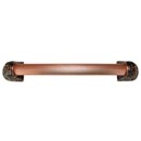 Notting Hill [NHO-502-AC-12F] Solid Pewter/Brass Appliance/Door Pull Handle - Florid Leaves - Fluted Bar - Antique Copper Finish - 12 1/4&quot; L