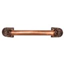 Notting Hill [NHO-502-AC-12PL] Solid Pewter/Brass Appliance/Door Pull Handle - Florid Leaves - Plain Bar - Antique Copper Finish - 12 1/4" L
