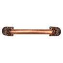 Notting Hill [NHO-502-AC-16PL] Solid Pewter/Brass Appliance/Door Pull Handle - Florid Leaves - Plain Bar - Antique Copper Finish - 16 1/4&quot; L