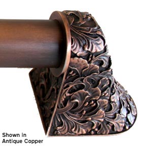 Notting Hill [NHO-502-AP-16F] Solid Pewter/Brass Appliance/Door Pull Handle - Florid Leaves - Fluted Bar - Antique Pewter Finish - 16 1/4" L
