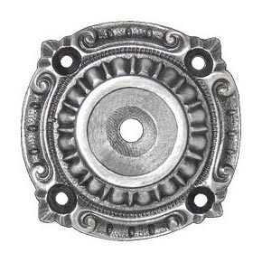 Notting Hill [NHE-511-AP] White Metal Cabinet Knob Backplate - Queensway - Antique Pewter Finish - 1 1/2" Dia.