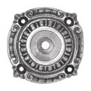 Notting Hill [NHE-511-AP] White Metal Cabinet Knob Backplate - Queensway - Antique Pewter Finish - 1 1/2" Dia.
