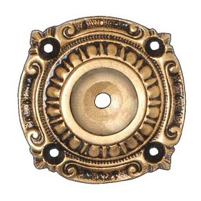 Notting Hill [NHE-511-SG] White Metal Cabinet Knob Backplate - Queensway - 24K Satin Gold Finish - 1 1/2" Dia.