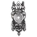 Notting Hill [NHE-513-AP] White Metal Cabinet Knob Backplate - Griffin - Antique Pewter Finish - 2 3/4" L