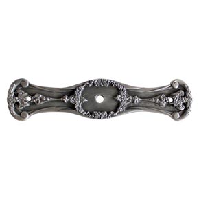 Notting Hill [NHE-540-AP] White Metal Cabinet Knob Backplate - Fruit of the Vine - Antique Pewter Finish - 4" L