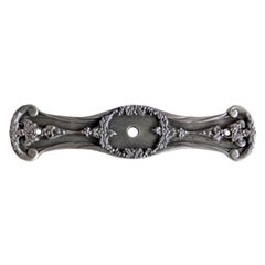 Notting Hill [NHE-540-AP] White Metal Cabinet Knob Backplate - Fruit of the Vine - Antique Pewter Finish - 4" L