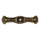Notting Hill [NHE-540-BB] White Metal Cabinet Knob Backplate - Fruit of the Vine - Brite Brass Finish - 4" L