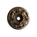 Notting Hill [NHE-561-AB] White Metal Cabinet Knob Backplate - Jeweled Lily - Antique Brass Finish - 1 5/16" Dia.