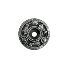 Notting Hill [NHE-561-AP] White Metal Cabinet Knob Backplate - Jeweled Lily - Antique Pewter Finish - 1 5/16&quot; Dia.