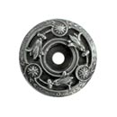 Notting Hill [NHE-561-AP] White Metal Cabinet Knob Backplate - Jeweled Lily - Antique Pewter Finish - 1 5/16" Dia.