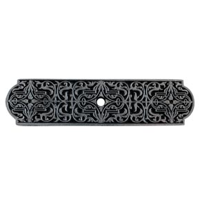 Notting Hill [NHE-570-BP] White Metal Cabinet Knob Backplate - Renaissance - Brilliant Pewter Finish - 3 7/8" L