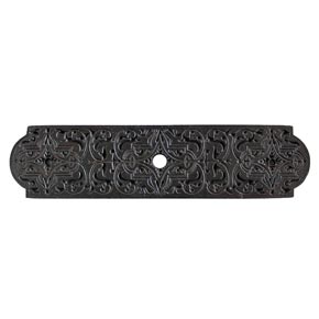 Notting Hill [NHE-573-DB] White Metal Cabinet Knob Backplate - Renaissance Etch - Dark Brass Finish - 3 7/8" L