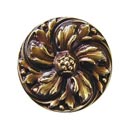 Notting Hill [NHK-100-AB] Solid Pewter Cabinet Knob - Chrysanthemum - Antique Brass Finish - 1 3/8&quot; Dia.