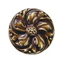 Notting Hill [NHK-100-AB] Solid Pewter Cabinet Knob - Chrysanthemum - Antique Brass Finish - 1 3/8" Dia.