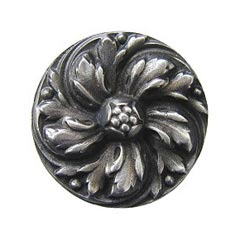 Notting Hill [NHK-100-AP] Solid Pewter Cabinet Knob - Chrysanthemum - Antique Pewter Finish - 1 3/8&quot; Dia.