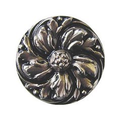 Notting Hill [NHK-100-SN] Solid Pewter Cabinet Knob - Chrysanthemum - Satin Nickel Finish - 1 3/8&quot; Dia.