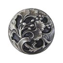Notting Hill [NHK-102-AP] Solid Pewter Cabinet Knob - Florid Leaves - Antique Pewter Finish - 1 3/8" Dia.