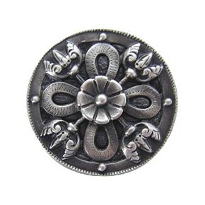 Notting Hill [NHK-103-AP] Solid Pewter Cabinet Knob - Celtic Shield - Antique Pewter Finish - 1 3/8" Dia.