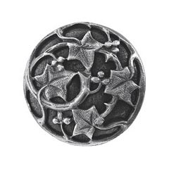 Notting Hill [NHK-105-AP] Solid Pewter Cabinet Knob - Ivy w/ Berries - Antique Pewter Finish - 1 1/8&quot; Dia.