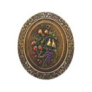 Notting Hill [NHK-113-BHT] Solid Pewter Cabinet Knob - Fruit Bouquet - Hand-Tinted Antique Brass Finish - 1 3/16&quot; W