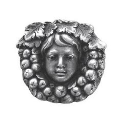 Notting Hill [NHK-119-AP] Solid Pewter Cabinet Knob - Fruit of the Vine - Antique Pewter Finish - 1 3/8&quot; Dia.