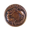 Notting Hill [NHK-123-AC] Solid Pewter Cabinet Knob - Peacock Lady - Antique Copper Finish - 1 3/8" Dia.