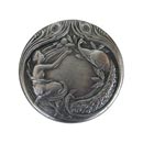 Notting Hill [NHK-123-AP] Solid Pewter Cabinet Knob - Peacock Lady - Antique Pewter Finish - 1 3/8&quot; Dia.