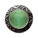 Notting Hill [NHK-124-AP-GA] Solid Pewter Cabinet Knob - Victorian Jewel - Green Aventurine Natural Stone - Antique Pewter Finish - 1 5/16" Dia.