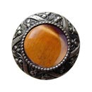 Notting Hill [NHK-124-AP-TE] Solid Pewter Cabinet Knob - Victorian Jewel - Tiger Eye Natural Stone - Antique Pewter Finish - 1 5/16" Dia.