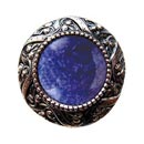 Notting Hill [NHK-124-BN-BS] Solid Pewter Cabinet Knob - Victorian Jewel - Blue Sodalite Natural Stone - Brite Nickel Finish - 1 5/16&quot; Dia.