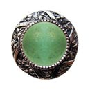 Notting Hill [NHK-124-BN-GA] Solid Pewter Cabinet Knob - Victorian Jewel - Green Aventurine Natural Stone - Brite Nickel Finish - 1 5/16" Dia.