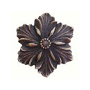 Notting Hill [NHK-125-BZ] Solid Bronze Cabinet Knob - Opulent Flower - Antique Bronze Finish - 1 5/8" Dia.
