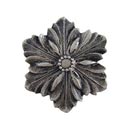 Notting Hill [NHK-125-SN] Solid Pewter Cabinet Knob - Opulent Flower - Satin Nickel Finish - 1 5/8" Dia.