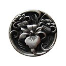 Notting Hill [NHK-128-AP] Solid Pewter Cabinet Knob - River Irises - Antique Pewter Finish - 1 3/8" Dia.