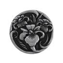 Notting Hill [NHK-128-BP] Solid Pewter Cabinet Knob - River Irises - Brilliant Pewter Finish - 1 3/8" Dia.