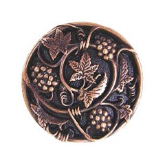 Notting Hill [NHK-129-AC] Solid Pewter Cabinet Knob - Grapevines - Antique Copper Finish - 1 5/16&quot; Dia.