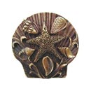 Notting Hill [NHK-134-AB] Solid Pewter Cabinet Knob - Seaside Collage - Antique Brass Finish - 1 5/16" Dia.