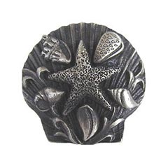 Notting Hill [NHK-134-AP] Solid Pewter Cabinet Knob - Seaside Collage - Antique Pewter Finish - 1 5/16&quot; Dia.